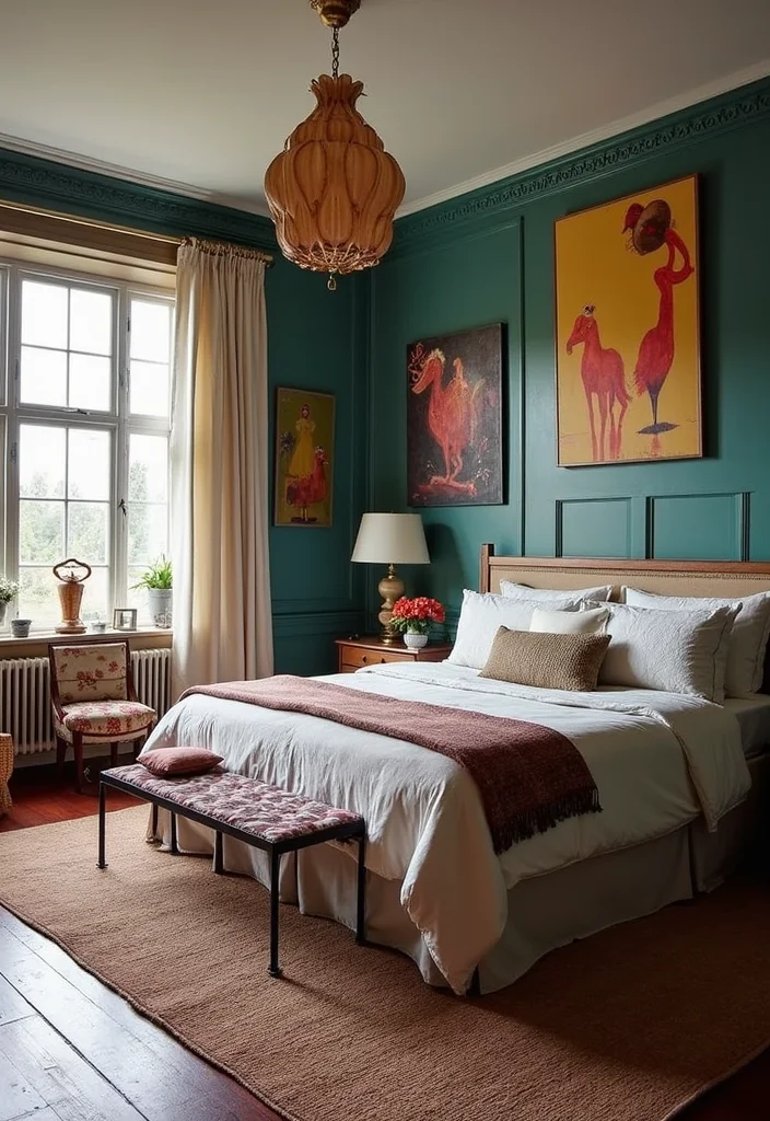 12 Bedroom Wainscoting Ideas for Added Depth and Style 122 12 Bedroom Wainscoting Ideas for Added Depth and Style - 12. Eclectic Mixed Styles for the Bold Decorator