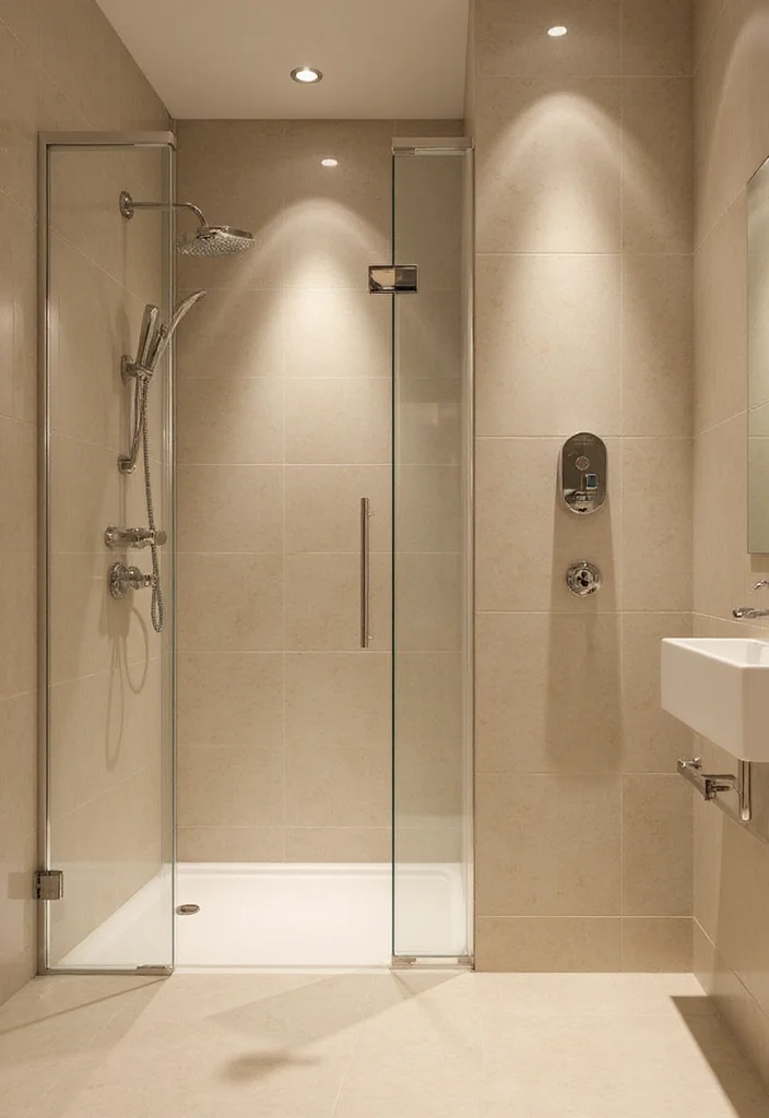 12 Beige Bathroom Tile Ideas for Soft Neutral Style - 7. Glossy Glazed Tiles