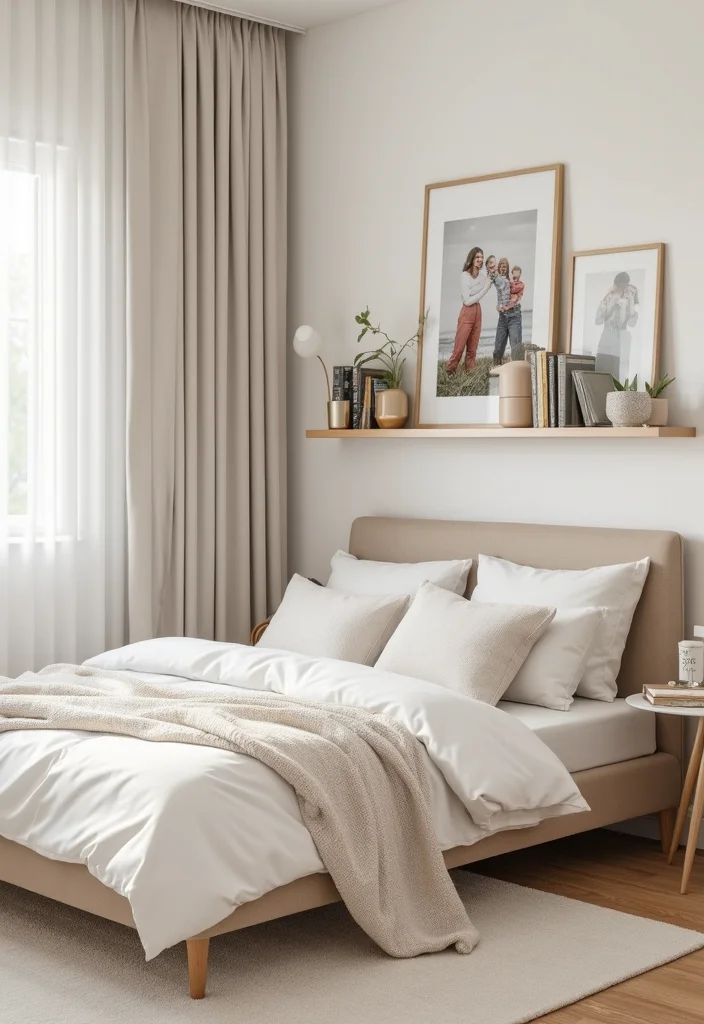 12 Beige and White Bedroom Ideas for Calm Neutral Comfort 122 12 Beige and White Bedroom Ideas for Calm Neutral Comfort - 12. Personalized Touches
