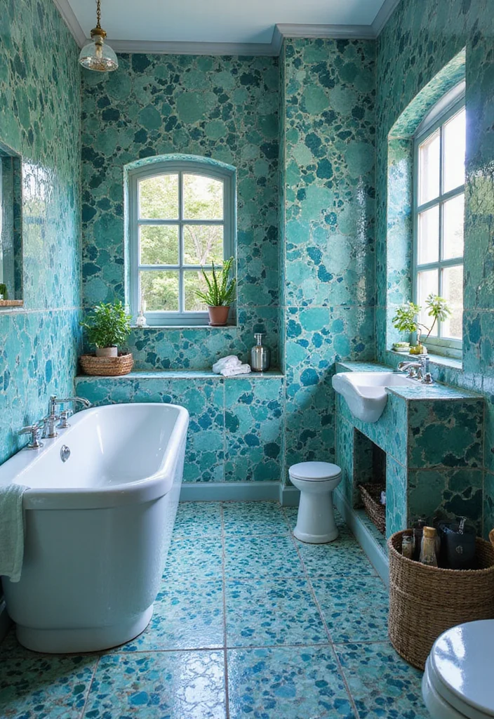 12 Blue Tile Bathroom Ideas for a Clean Coastal Feel - 2. Mosaic Tile Magic