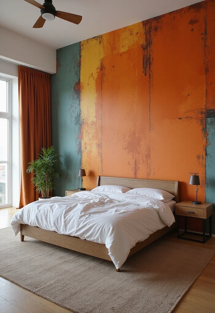 12 Burnt Orange Bedroom Ideas for Cozy Chic Interiors 100 12 Burnt Orange Bedroom Ideas for Cozy Chic Interiors - 10. Artistic Statements