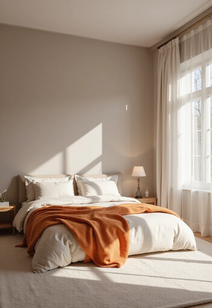 12 Burnt Orange Bedroom Ideas for Cozy Chic Interiors 45 12 Burnt Orange Bedroom Ideas for Cozy Chic Interiors - 5. Minimalist Elegance