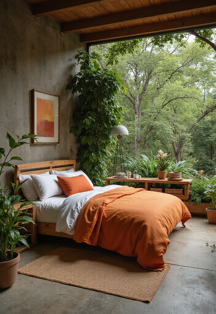 12 Burnt Orange Bedroom Ideas for Cozy Chic Interiors 89 12 Burnt Orange Bedroom Ideas for Cozy Chic Interiors - 9. Outdoor Inspired