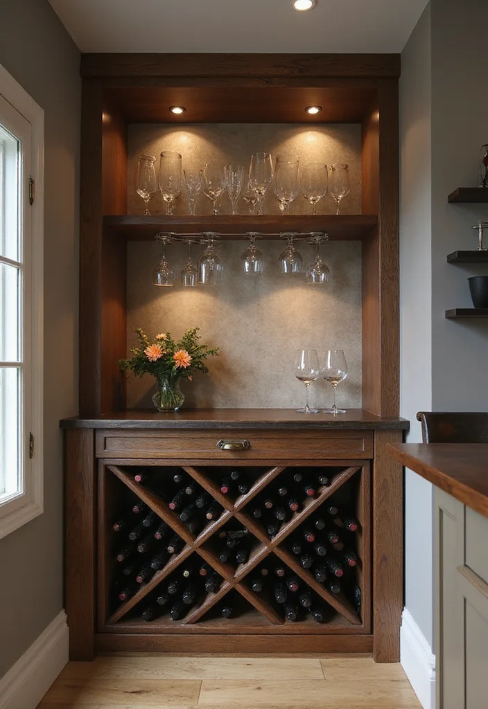 12 End of Kitchen Cabinet Ideas for Extra Storage Solutions - 5. Wine Rack Display