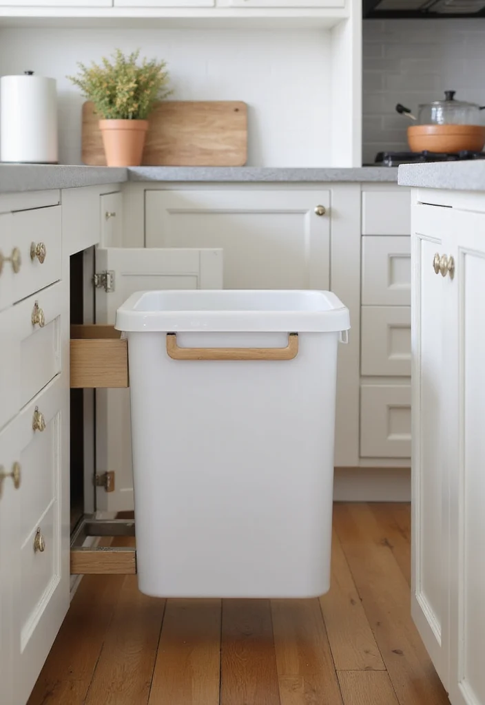 12 End of Kitchen Cabinet Ideas for Extra Storage Solutions - 8. Pull-Out Trash Bins
