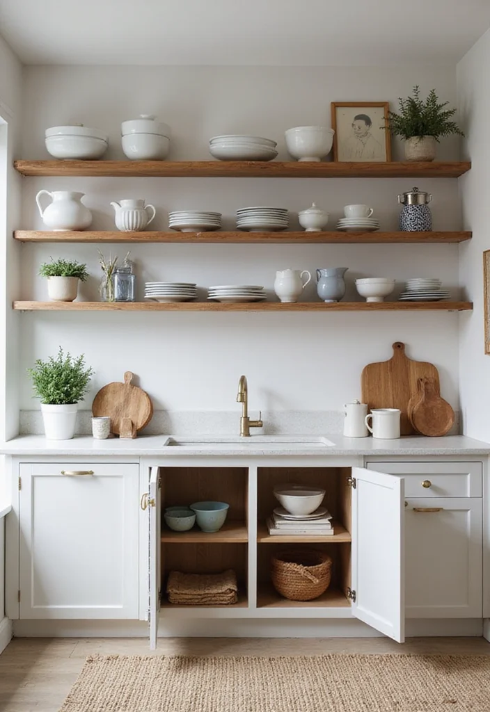 12 End of Kitchen Cabinet Ideas for Extra Storage Solutions - 9. Open-Faced Cabinets