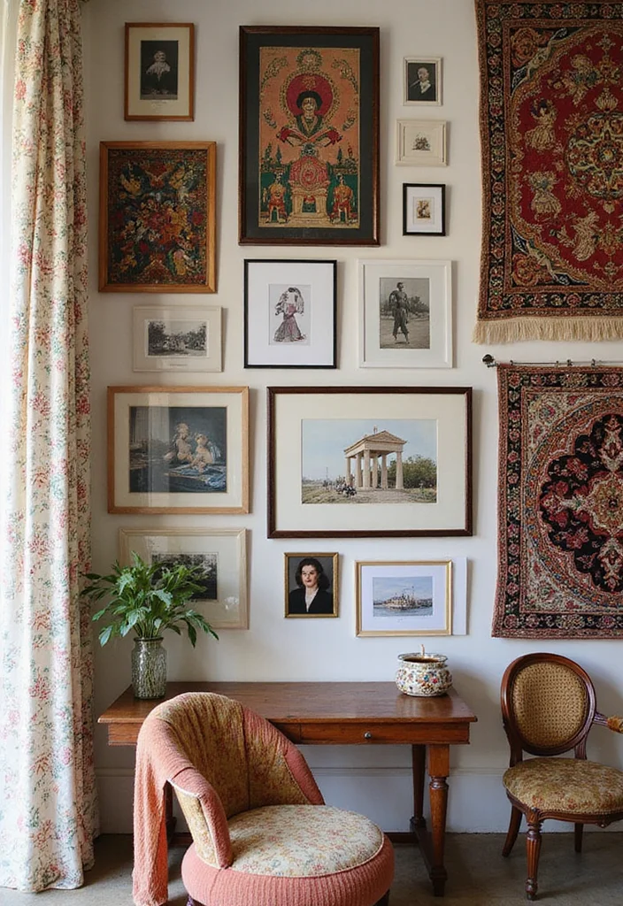 12 Feminine Bedroom Ideas with Soft Elegant Details - 8. Layered Wall Art