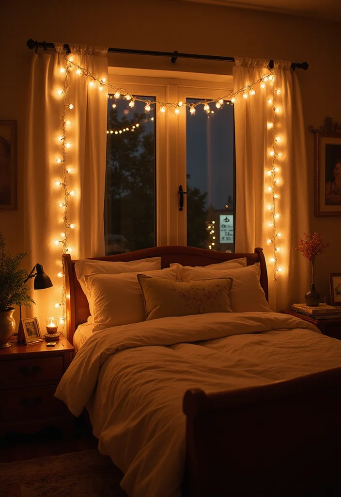 12 Girly Bedroom Ideas That Feel Fresh, Stylish, and Fun 111 12 Girly Bedroom Ideas That Feel Fresh, Stylish, and Fun - 11. Cozy String Lights