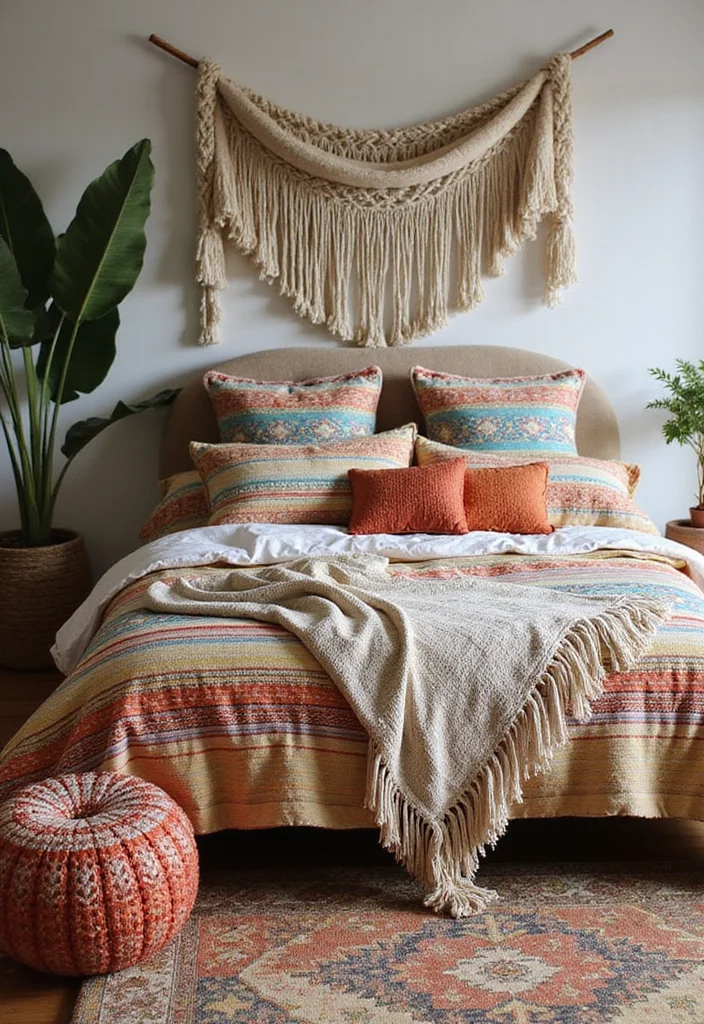 12 Girly Bedroom Ideas That Feel Fresh, Stylish, and Fun 12 12 Girly Bedroom Ideas That Feel Fresh, Stylish, and Fun - 2. Bohemian Bedding Bliss