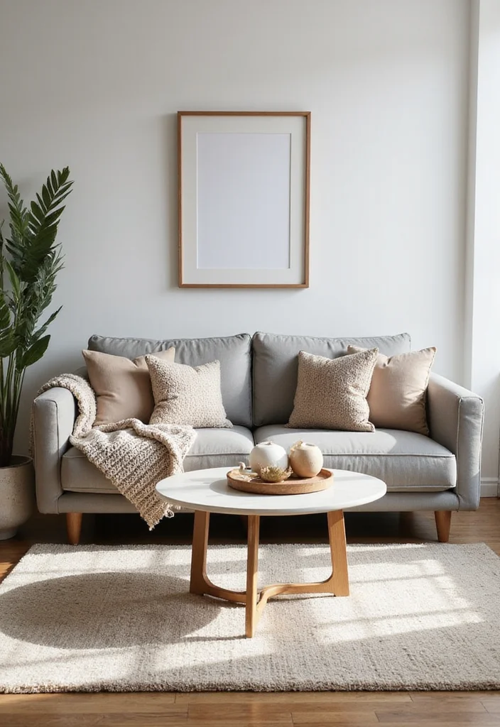 12 Gray and Beige Living Room Ideas for Balanced Neutrals - 1. Soft Gray Sofa with Beige Accents