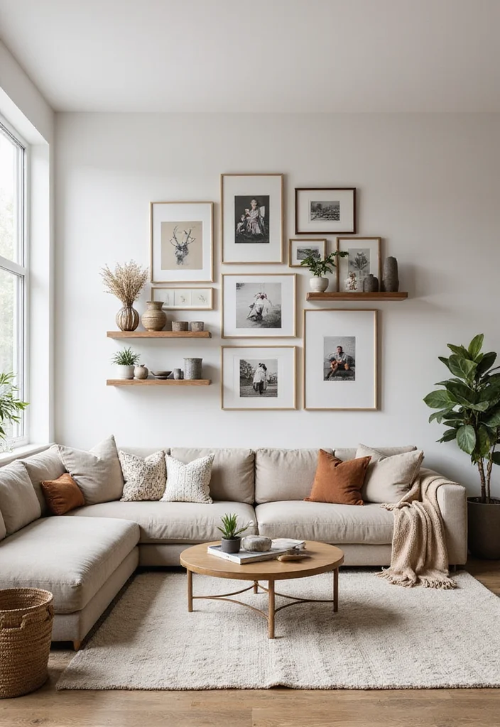 12 Gray and Beige Living Room Ideas for Balanced Neutrals - 7. Artful Wall Decor
