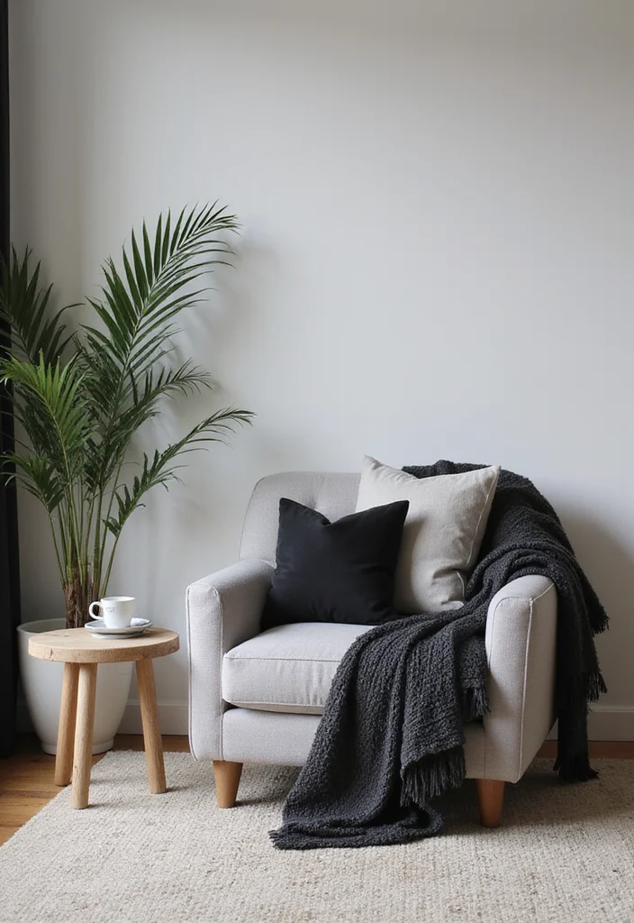 12 Grey Black and White Living Room Ideas for Sleek Contrast 122 12 Grey Black and White Living Room Ideas for Sleek Contrast - 12. Cozy Comfort Corners