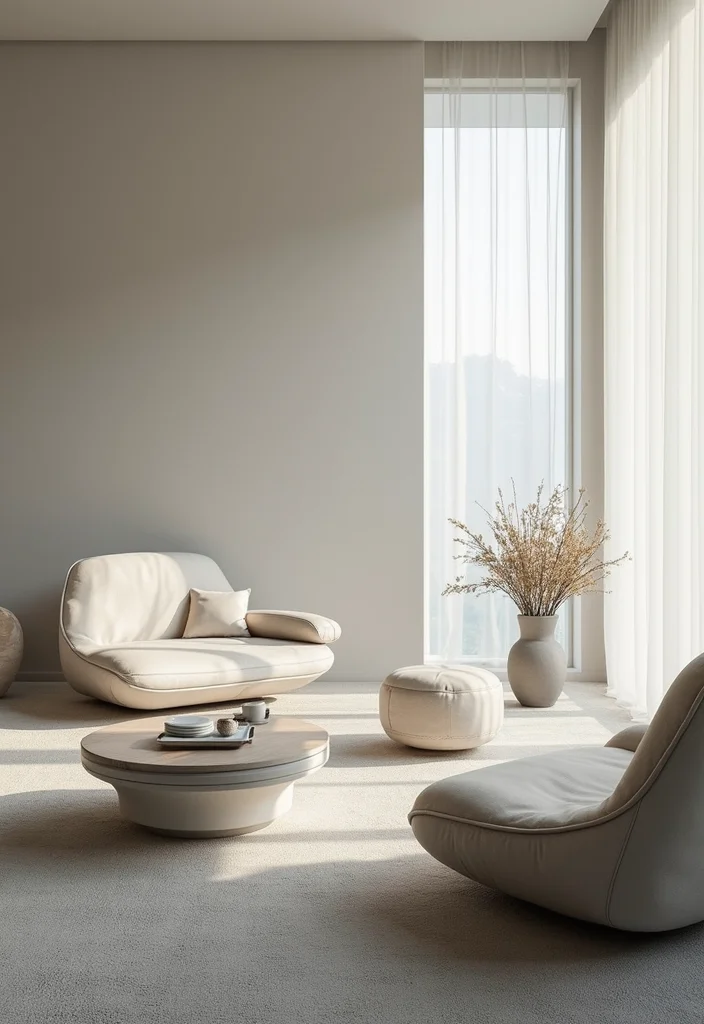 12 Grey Black and White Living Room Ideas for Sleek Contrast 56 12 Grey Black and White Living Room Ideas for Sleek Contrast - 6. Futuristic Furniture