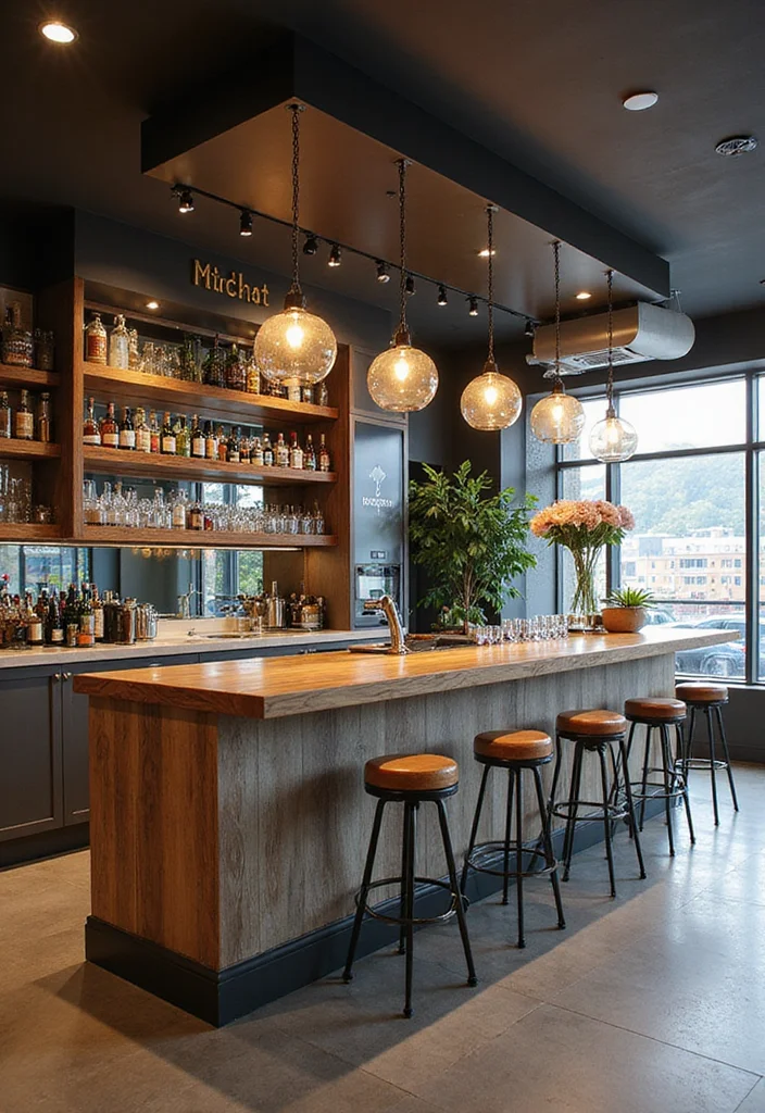 12 Kitchen Bar Counter Ideas for Casual Eating and Entertaining 78 12 Kitchen Bar Counter Ideas for Casual Eating and Entertaining - 8. Mixed Materials