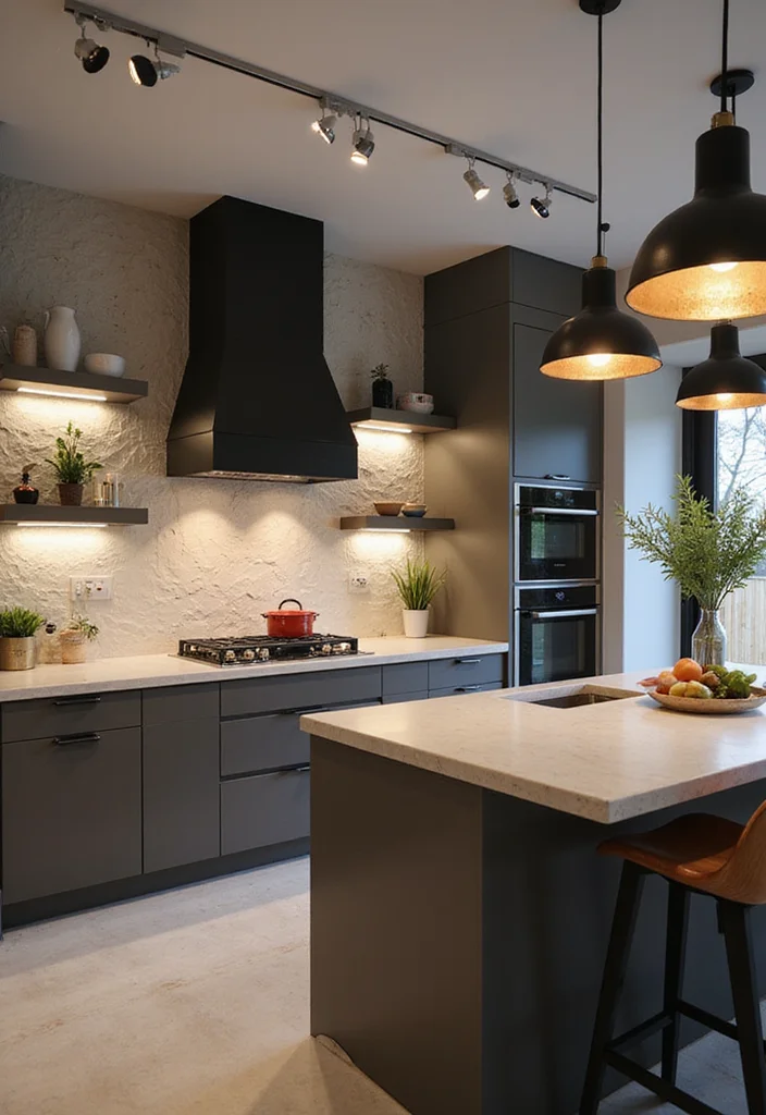 12 Kitchen Track Lighting Ideas for Better Task and Accent Light 111 12 Kitchen Track Lighting Ideas for Better Task and Accent Light - 11. Artistic Track Lighting Fixtures