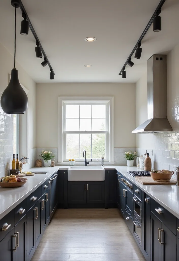 12 Kitchen Track Lighting Ideas for Better Task and Accent Light 45 12 Kitchen Track Lighting Ideas for Better Task and Accent Light - 5. Contemporary Black Track Lighting