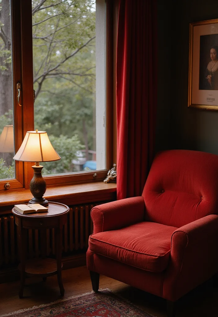 12 Red Couch Living Room Ideas with Modern Vibrant Style - 8. Create a Cozy Reading Nook