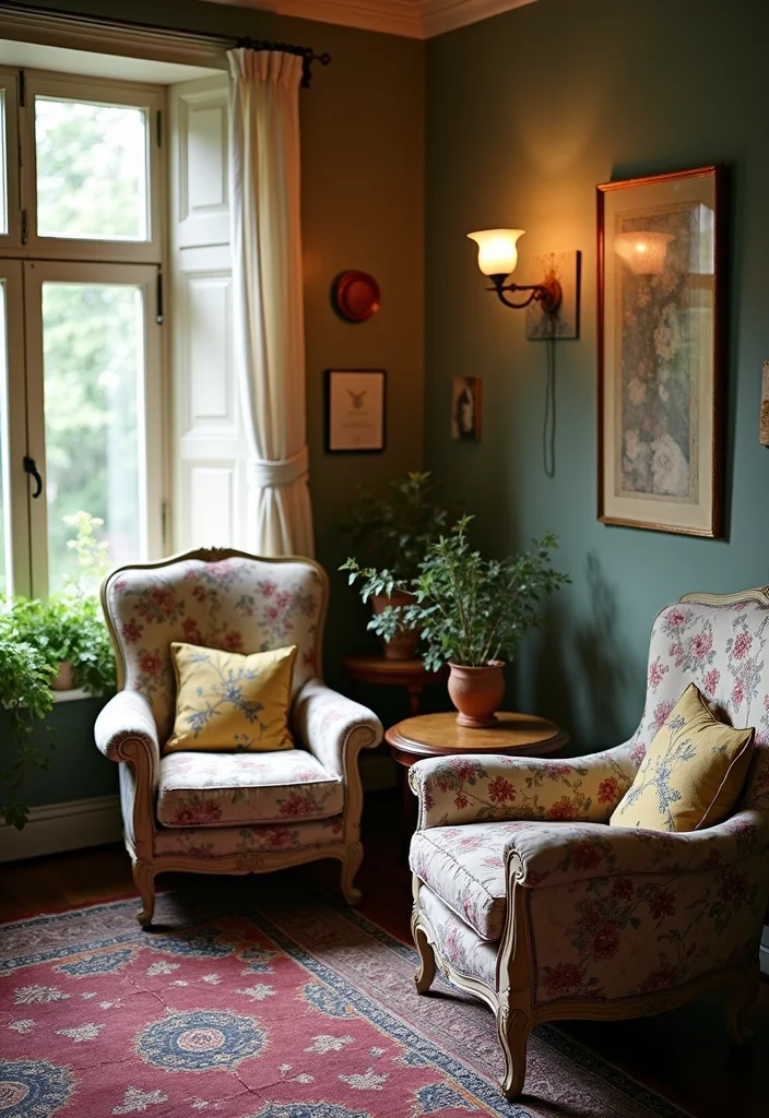 12 Shabby Chic Living Room Ideas for Soft Vintage Charm - 1. Vintage Lounge Chairs