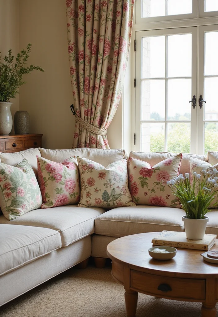 12 Shabby Chic Living Room Ideas for Soft Vintage Charm - 4. Floral Patterns