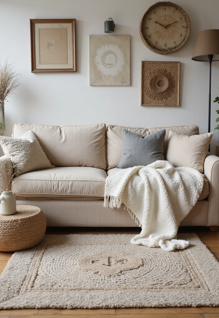 12 Shabby Chic Living Room Ideas for Soft Vintage Charm - 5. Layering Textures