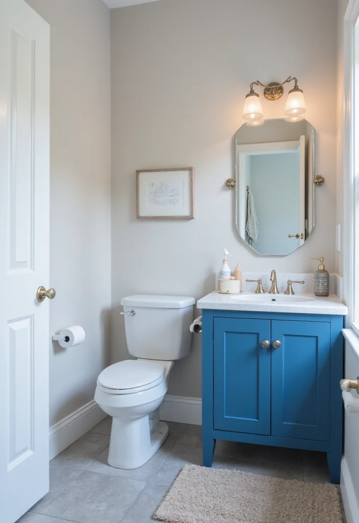 12 Small Blue Bathroom Ideas to Brighten and Open Your Space 100 12 Small Blue Bathroom Ideas to Brighten and Open Your Space - 10. Minimalist Approach