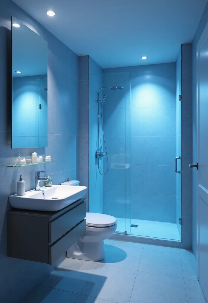 12 Small Blue Bathroom Ideas to Brighten and Open Your Space 122 12 Small Blue Bathroom Ideas to Brighten and Open Your Space - 12. Indoor Spa Vibe