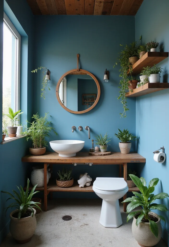 12 Small Blue Bathroom Ideas to Brighten and Open Your Space 78 12 Small Blue Bathroom Ideas to Brighten and Open Your Space - 8. Natural Elements