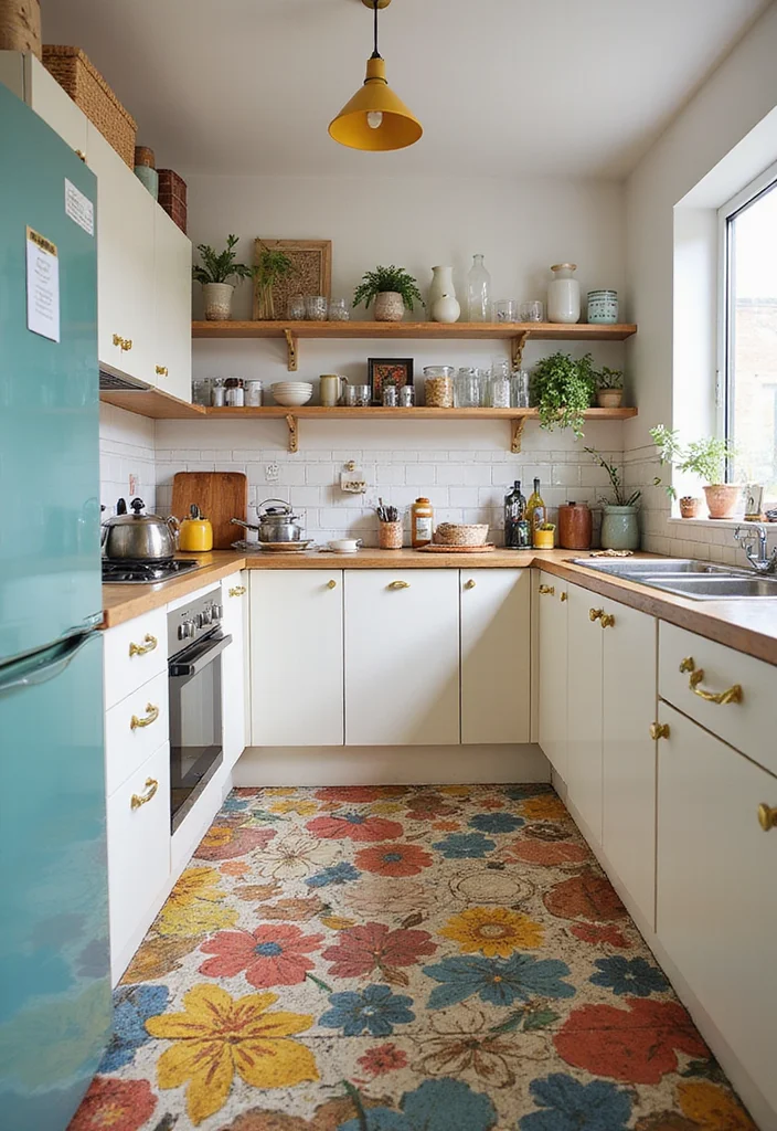 12 Small Kitchen Flooring Ideas for Smart Space Upgrades 23 12 Small Kitchen Flooring Ideas for Smart Space Upgrades 3. Recycled Tile Creative and Colorful