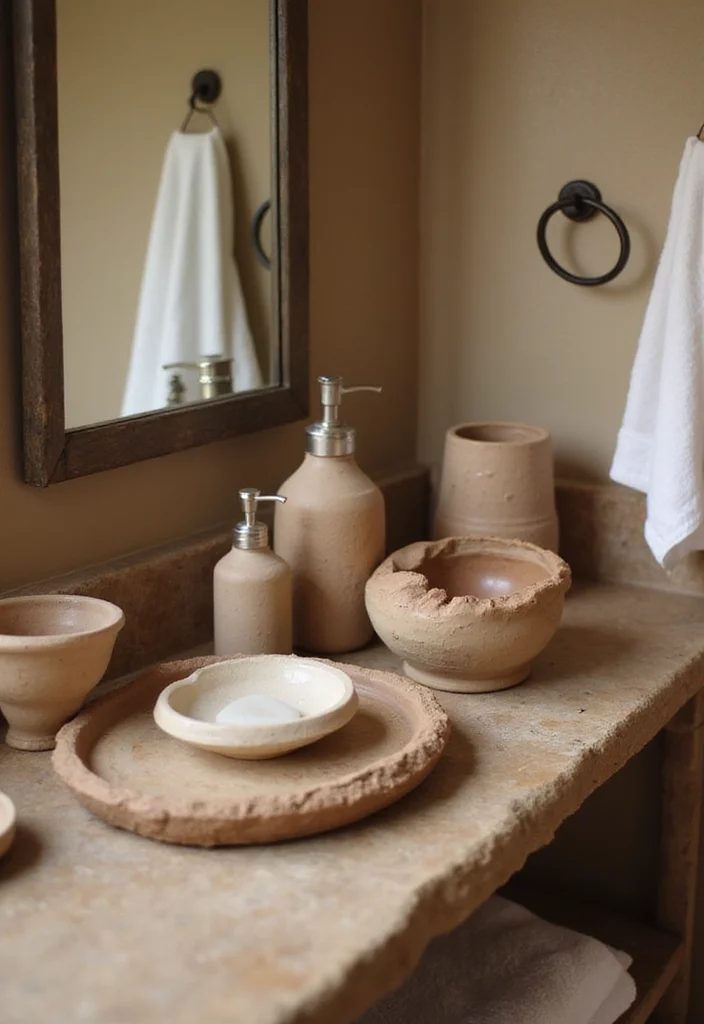 12 Western Bathroom Ideas That Bring Ranch Style Indoors - 10. Handmade Pottery