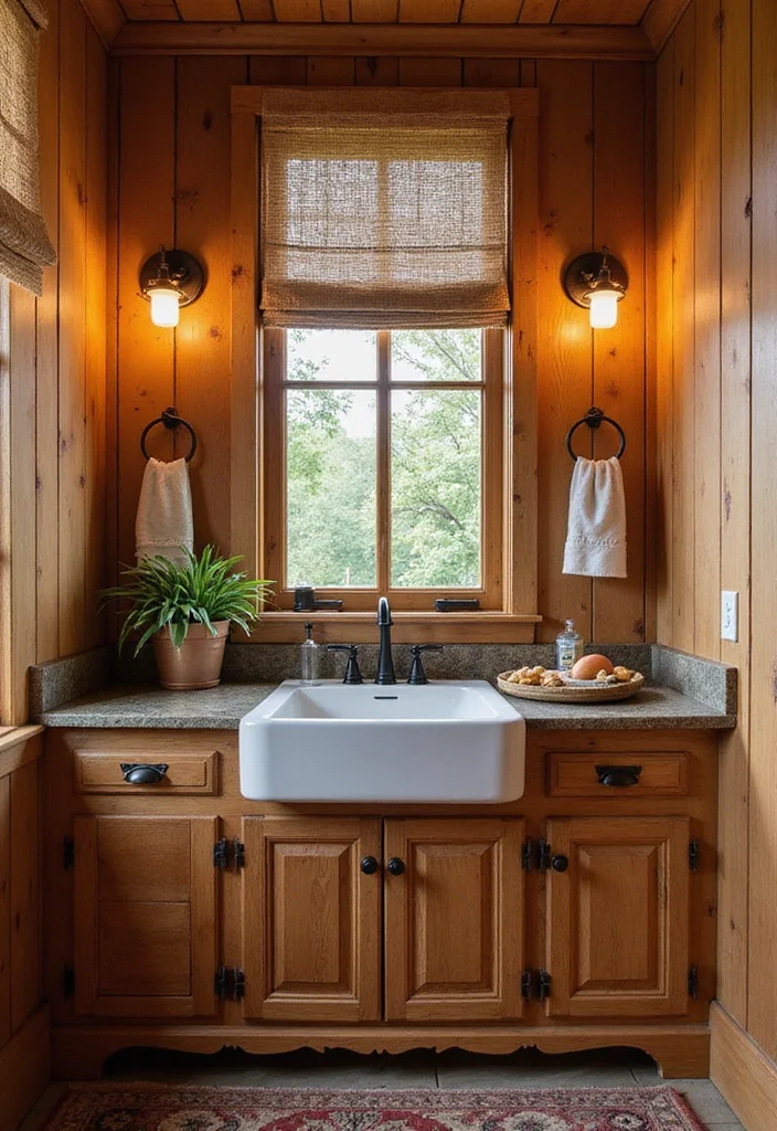 12 Western Bathroom Ideas That Bring Ranch Style Indoors - 3. Vintage Farmhouse Sink