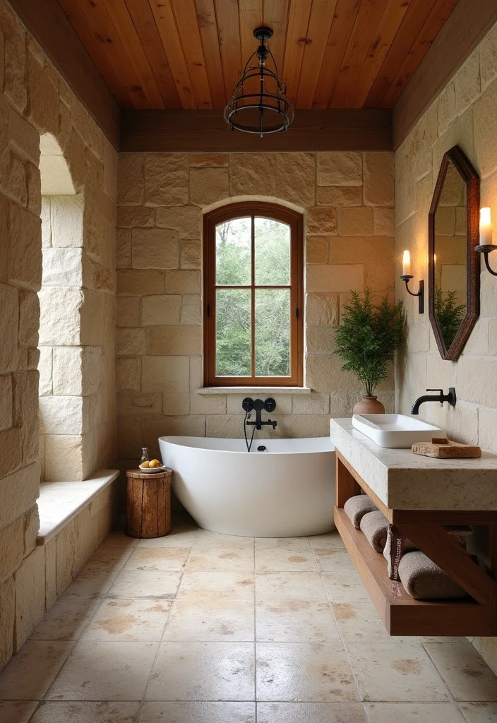 12 Western Bathroom Ideas That Bring Ranch Style Indoors - 8. Natural Stone Accents