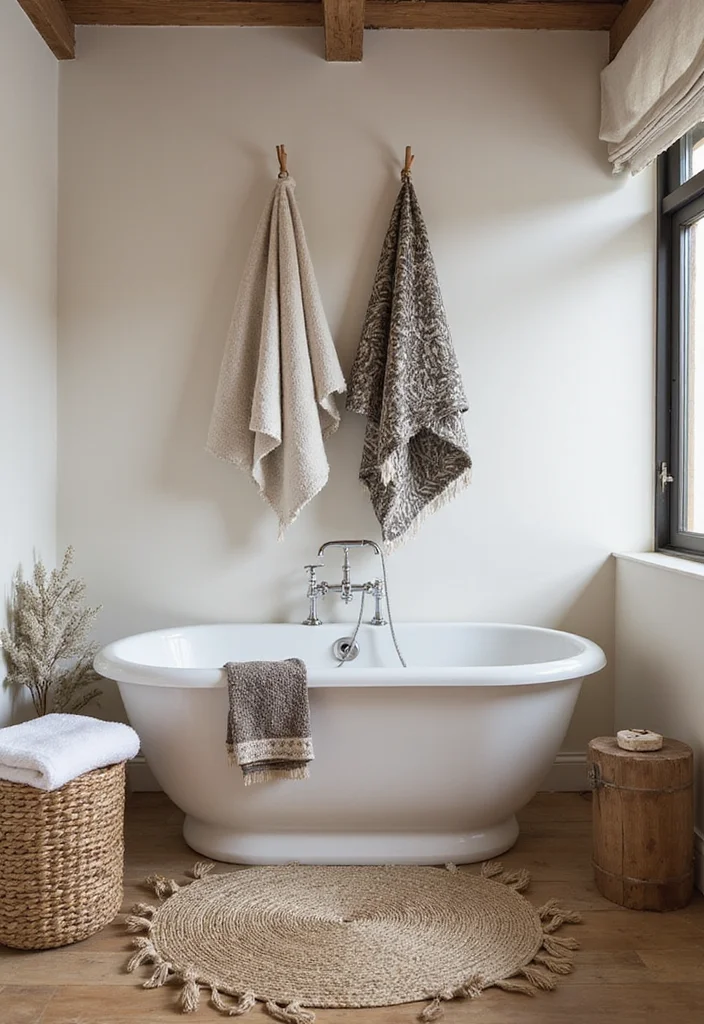 12 Western Bathroom Ideas That Bring Ranch Style Indoors - 9. Rustic Textiles