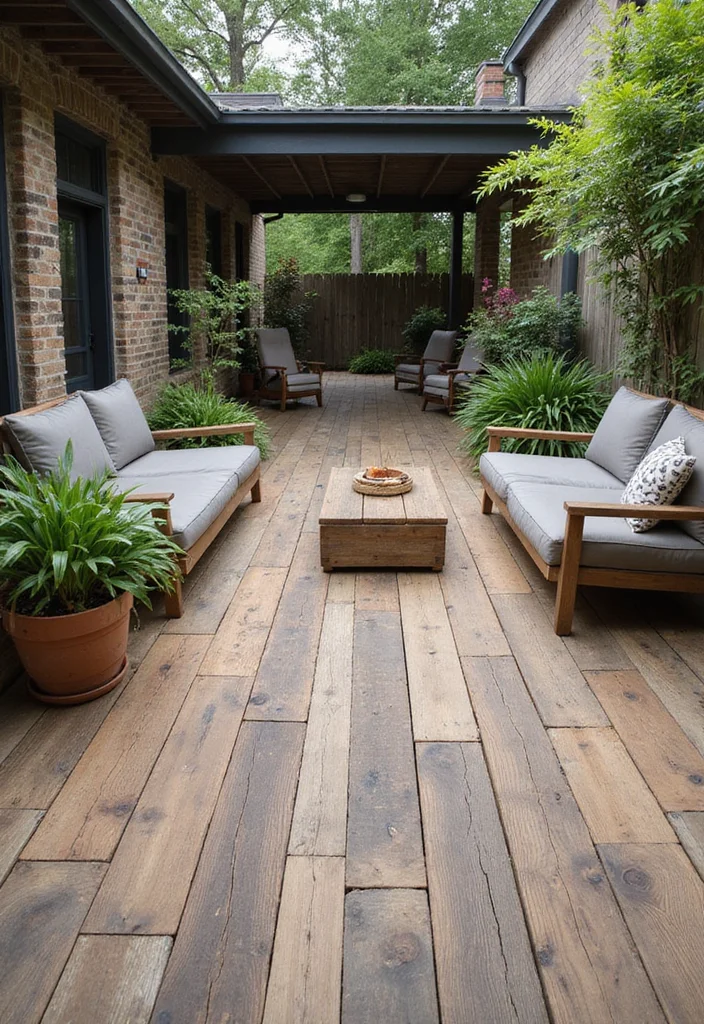 14 Backyard Patio Tile Ideas for Durable Stylish Flooring 1 14 Backyard Patio Tile Ideas for Durable Stylish Flooring - 1. Reclaimed Wood Tiles