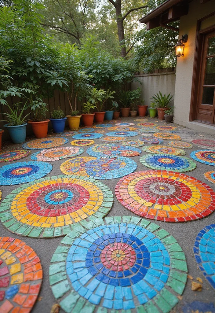 14 Backyard Patio Tile Ideas for Durable Stylish Flooring 23 14 Backyard Patio Tile Ideas for Durable Stylish Flooring - 3. Mosaic Tiles