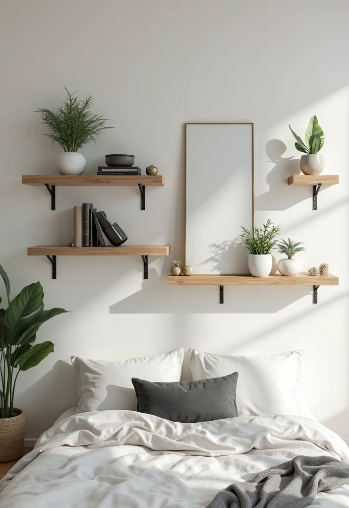 14 Bedroom Wall Shelf Ideas for Storage and Decor 1 14 Bedroom Wall Shelf Ideas for Storage and Decor - 1. Floating Shelves for a Modern Look