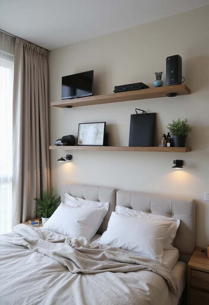 14 Bedroom Wall Shelf Ideas for Storage and Decor 100 14 Bedroom Wall Shelf Ideas for Storage and Decor - 10. Magnetic Shelving for a Tech-Savvy Space