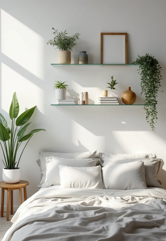 14 Bedroom Wall Shelf Ideas for Storage and Decor 122 14 Bedroom Wall Shelf Ideas for Storage and Decor - 12. Acrylic Shelves for a Sleek Look