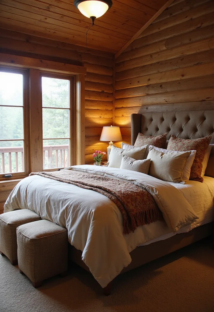 14 Cabin Bedroom Ideas for Rustic Warmth and Charm - 9. Soft, Cozy Bedding
