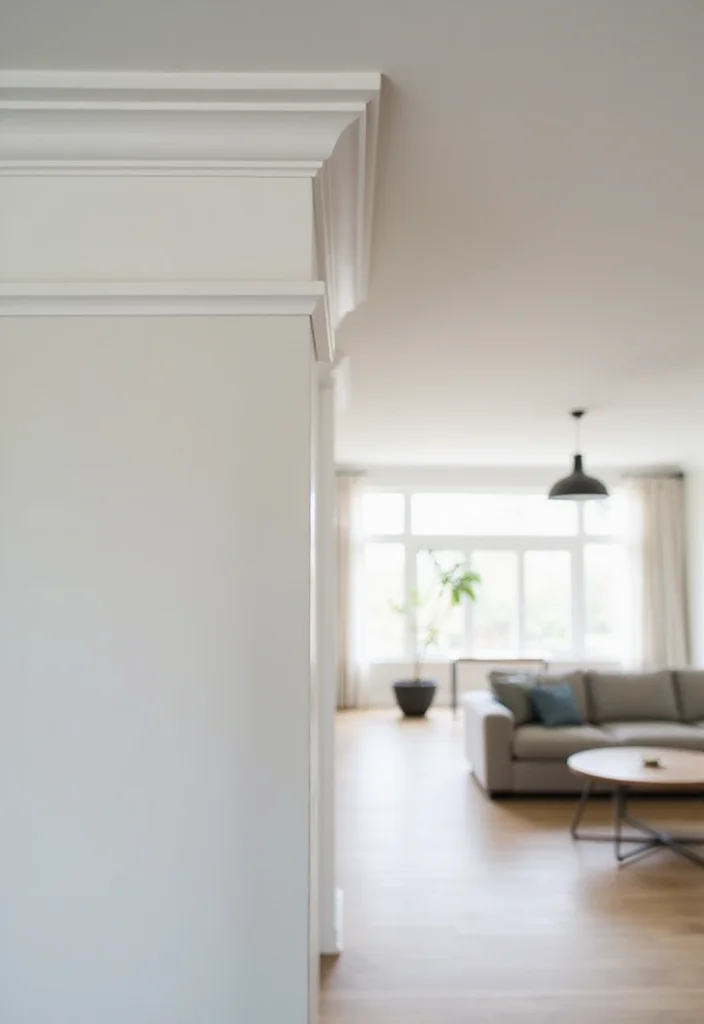 14 Crown Molding Ideas for Living Rooms with Subtle Elegance 1 14 Crown Molding Ideas for Living Rooms with Subtle Elegance - 1. Sleek and Simple: Flat Crown Molding