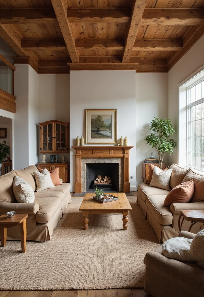 14 Crown Molding Ideas for Living Rooms with Subtle Elegance 23 14 Crown Molding Ideas for Living Rooms with Subtle Elegance - 3. Natural Wood: Bringing Warmth Indoors