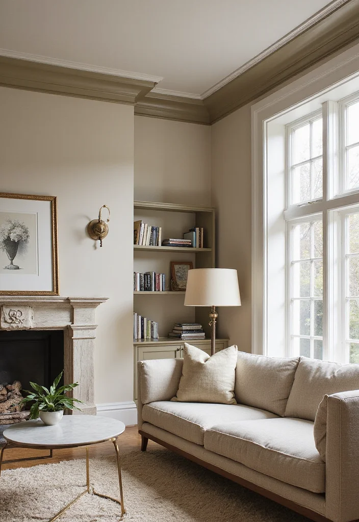 14 Crown Molding Ideas for Living Rooms with Subtle Elegance 34 14 Crown Molding Ideas for Living Rooms with Subtle Elegance - 4. Two-Tone Molding for Depth