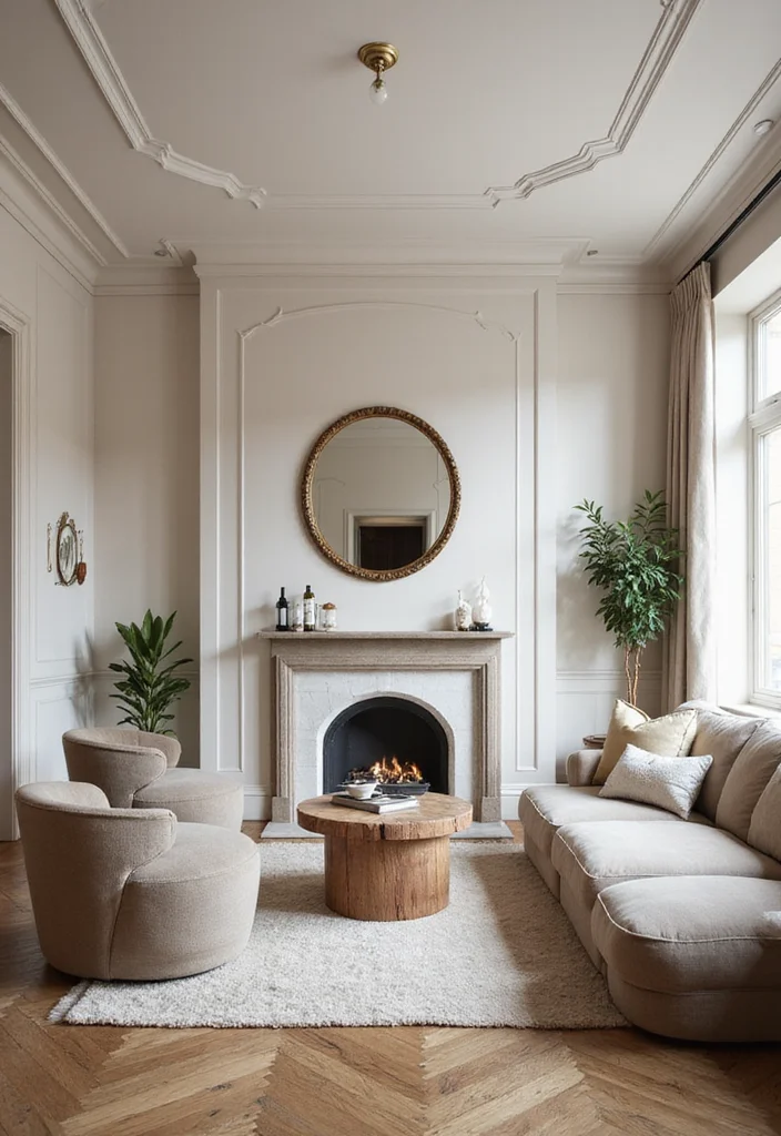 14 Crown Molding Ideas for Living Rooms with Subtle Elegance 67 14 Crown Molding Ideas for Living Rooms with Subtle Elegance - 7. Curved Crown Molding for Soft Elegance