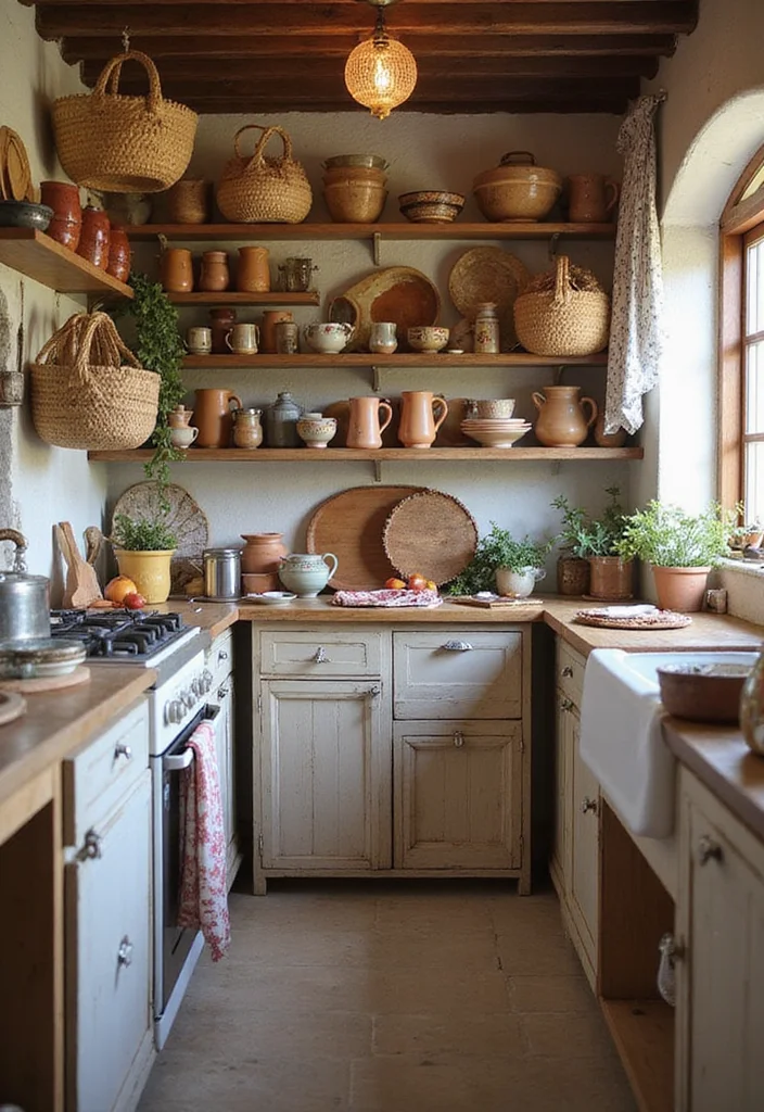 14 Joanna Gaines Kitchen Ideas for Cozy Modern Farmhouse Style - 10. Handcrafted Pottery and Textiles