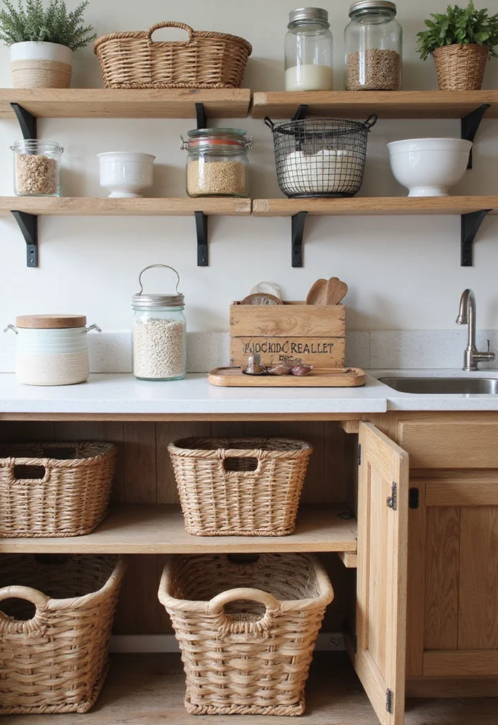 14 Joanna Gaines Kitchen Ideas for Cozy Modern Farmhouse Style - 11. Functional Rustic Storage Solutions