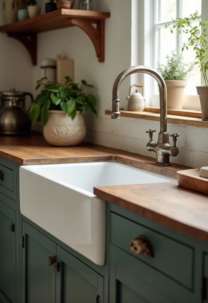 14 Joanna Gaines Kitchen Ideas for Cozy Modern Farmhouse Style - 2. Vintage Farmhouse Sink