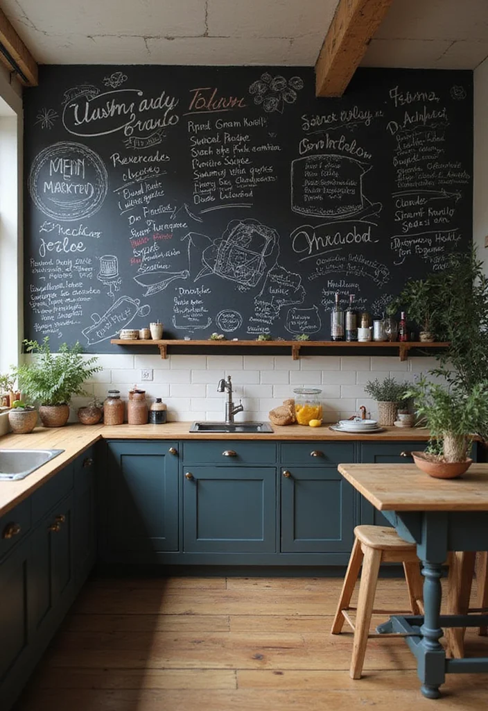 14 Joanna Gaines Kitchen Ideas for Cozy Modern Farmhouse Style - 9. Chalkboard Walls for Menu Planning