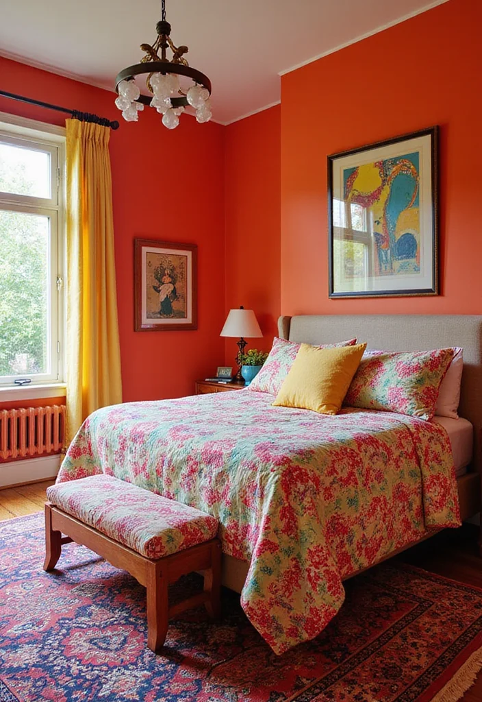 14 King Bedroom Ideas for Spacious Comfortable Layouts 13. Bold Color Choices
