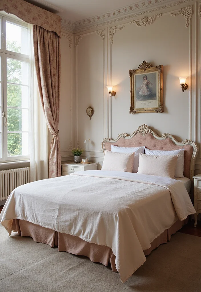 14 King Bedroom Ideas for Spacious Comfortable Layouts 5. Chic Parisian Elegance