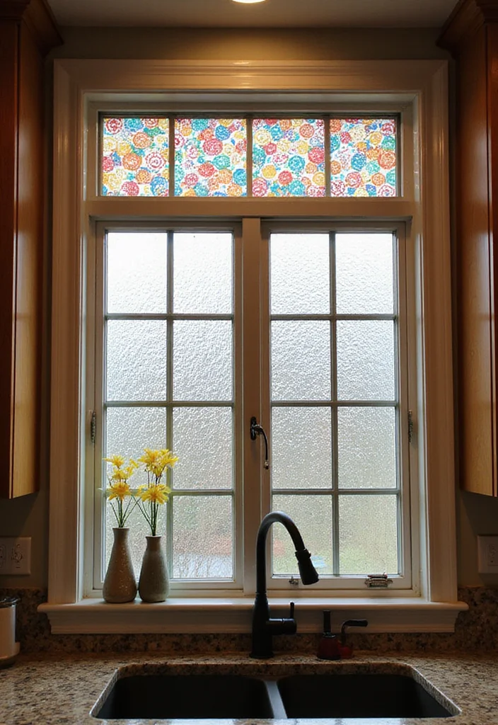 14 Kitchen Window Decor Ideas to Elevate Natural Light 111 14 Kitchen Window Decor Ideas to Elevate Natural Light 11. Colorful Window Film