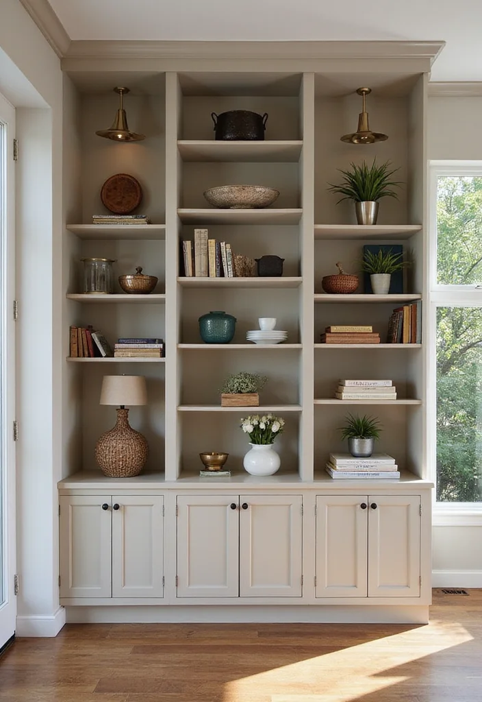 14 Split Level Living Room Ideas for Better Flow and Function - 10. Built-in Storage Solutions